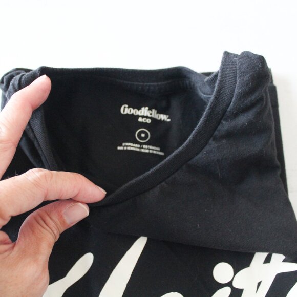 Goodfellow & Co Basic Black T-Shirt Tee Mens Size Medium - "UNITY" - Picture 2 of 6